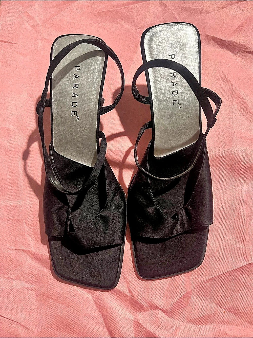 PARADE Black Strappy Block Heel Sandals US 8